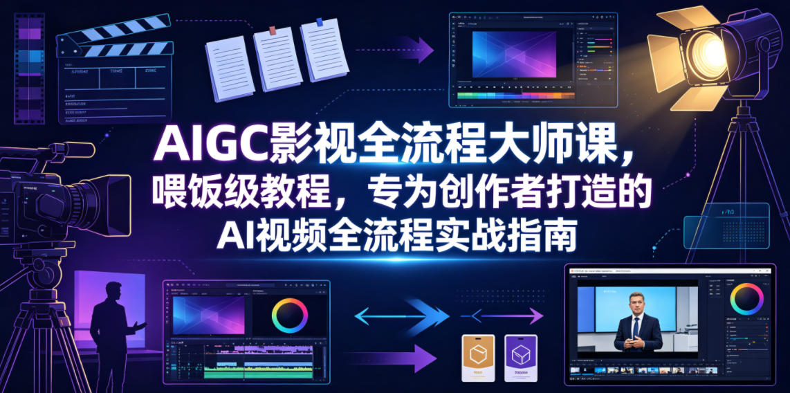 AIGC影视全流程大师课，喂饭级教程，专为创作者打造的AI视频全流程实战指南-藏宝阁