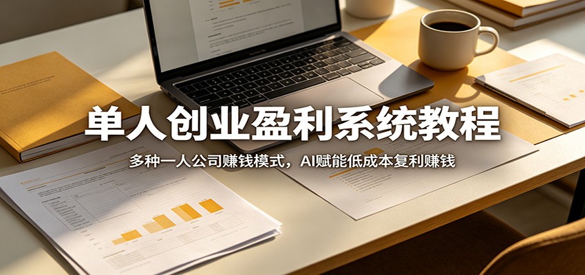 单人创业盈利系统教程：多种一人公司赚钱模式，AI赋能低成本复利赚钱-藏宝阁