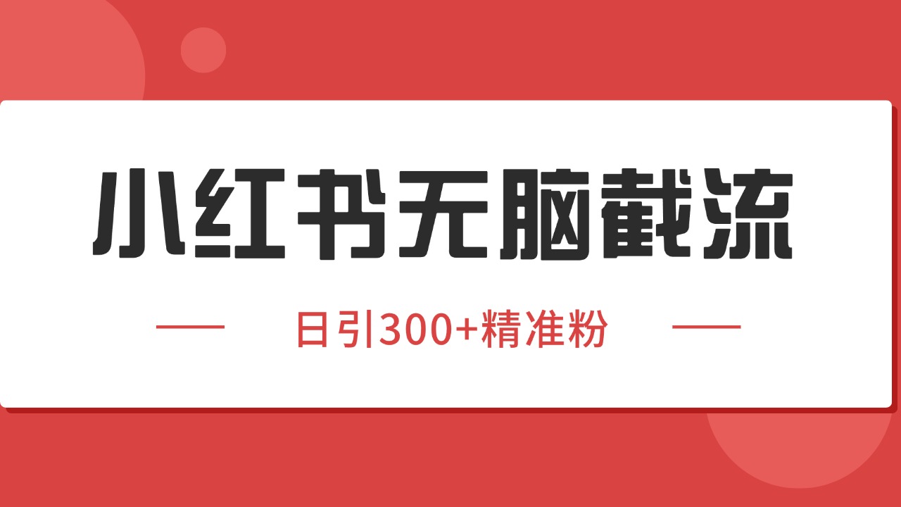 小红书截流同行客源，独家野路子获客玩法 日引200+暴力获客-藏宝阁