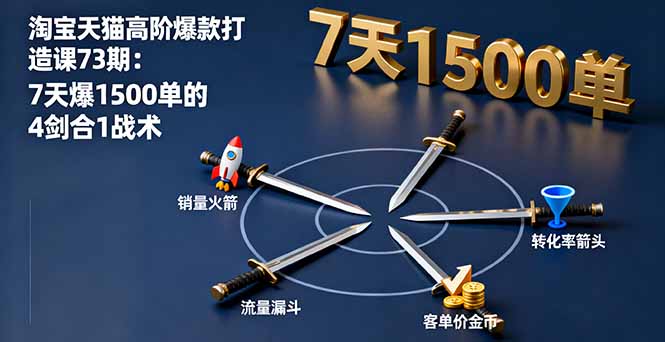 淘宝天猫高阶爆款打造课73期：7天爆1500单的4剑合1战术-藏宝阁