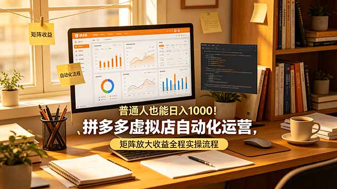 普通人也能日入 1000！拼多多虚拟店自动化运营，矩阵放大收益全程实操流程-藏宝阁