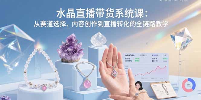水晶直播带货系统课：从赛道选择、内容创作到直播转化的全链路教学-藏宝阁