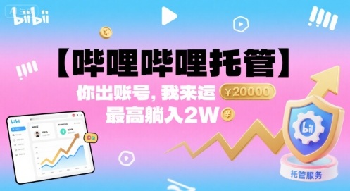 【哔哩哔哩托管】你出账号，我来运营，最高躺入2W【揭秘】-藏宝阁