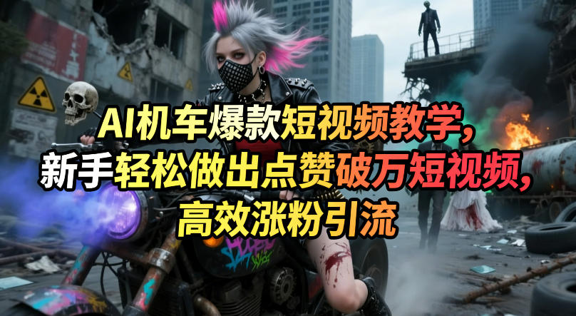 AI机车爆款短视频教学，新手轻松做出点赞破万短视频，高效涨粉引流-藏宝阁