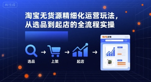 淘宝无货源精细化运营玩法，从选品到起店的全流程实操-藏宝阁