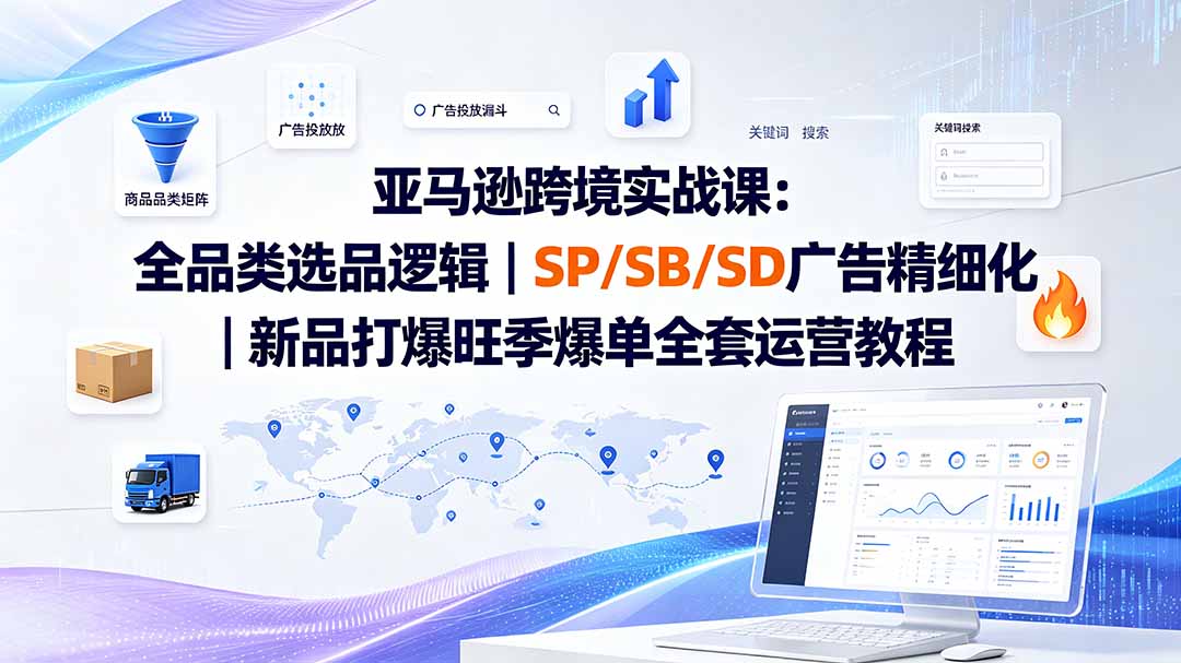 亚马逊跨境实战课-更新：全品类选品逻辑｜SP/SB/SD广告精细化｜新品打爆旺季爆单全套运营教程-藏宝阁