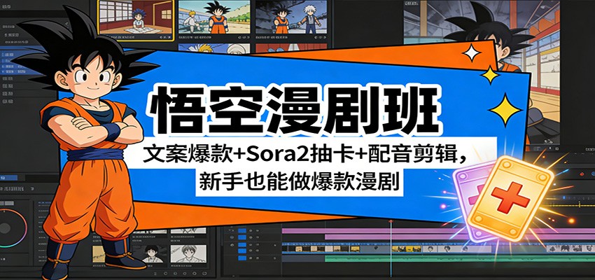 悟空漫剧班：文案爆款+Sora2抽卡+配音剪辑，新手也能做爆款漫剧-藏宝阁