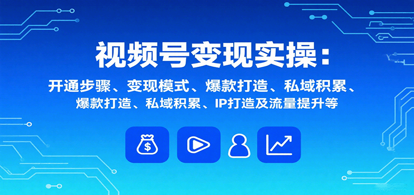 视频号变现实操，含开通步骤、变现模式、爆款打造、私域积累、IP打造及流量提升等-藏宝阁