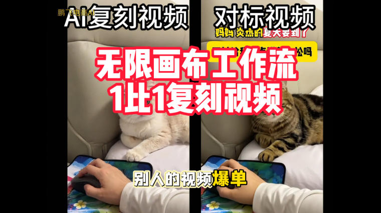 宠物带货视频复刻，无限画布工作流1比1，不用拍摄、不用布景、不用真人出镜，几分钟就能做出一条专业带货视频-藏宝阁