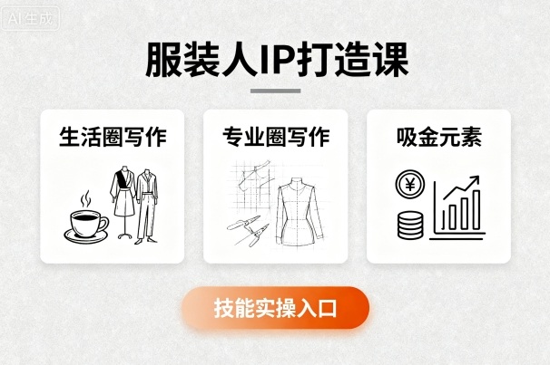 服装人IP打造课，文案创富+生活圈写作+专业圈写作+服装人专属+吸金元素+技能实操-藏宝阁