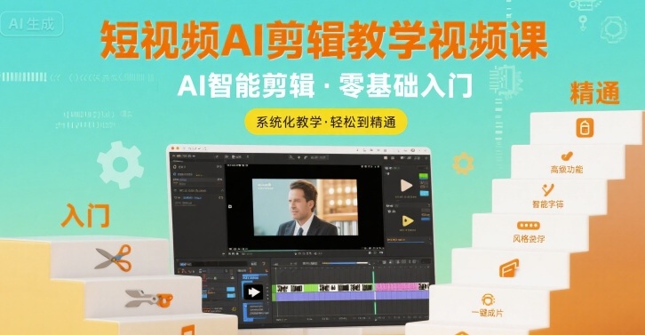 短视频AI剪辑教学视频课，入门到精通-藏宝阁
