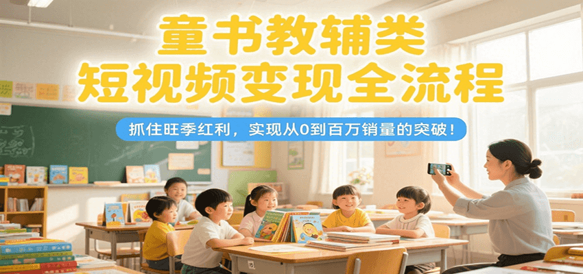 童书教辅类短视频变现全流程，抓住旺季红利，实现从0到百万销量的突破！-藏宝阁