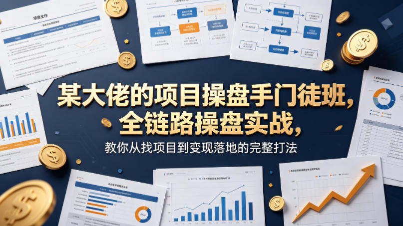 某大佬的项目操盘手门徒班，全链路操盘实战，教你从找项目到变现落地的完整打法-藏宝阁