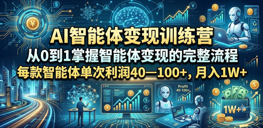 AI智能体变现训练营，从0到1掌握智能体变现的完整流程，每款智能体单次利润40—100+，月入1W+-藏宝阁