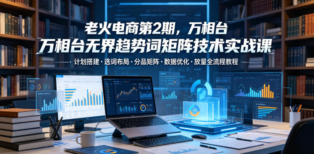 老火电商第2期，万相台无界趋势词矩阵技术实战课，计划搭建・选词布局・分品矩阵・数据优化・放量全流程教程-藏宝阁