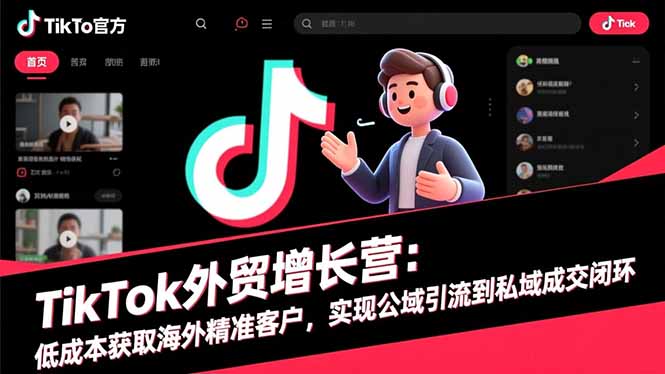TikTok外贸增长营：低成本获取海外精准客户，实现公域引流到私域成交闭环-藏宝阁