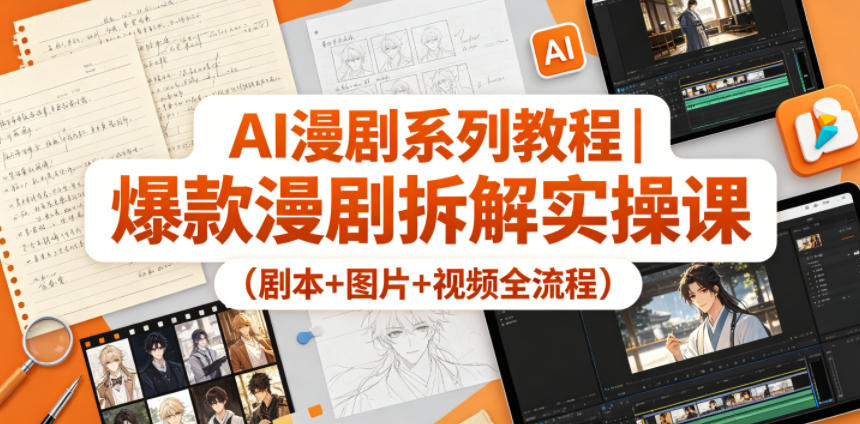 AI漫剧系列教程｜爆款漫剧拆解实操课(剧本+图片+视频全流程)-藏宝阁