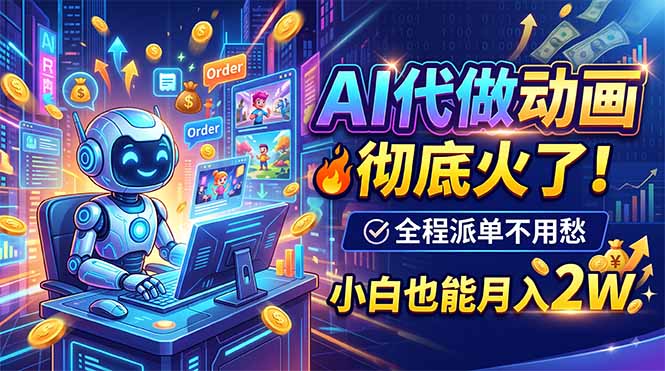 AI代做动画，彻底火了！全程派单不用愁，小白也能月入2W-藏宝阁