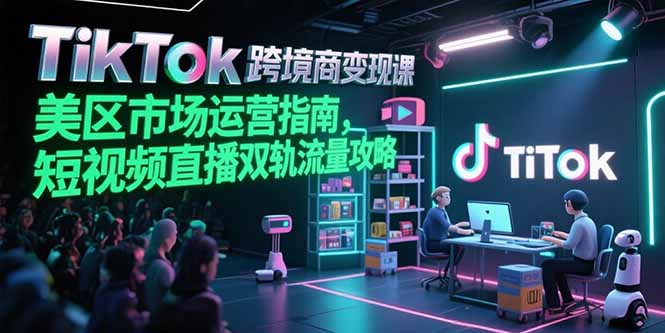 TikTok跨境电商变现课，美区市场运营指南，短视频直播双轨流量攻略-藏宝阁