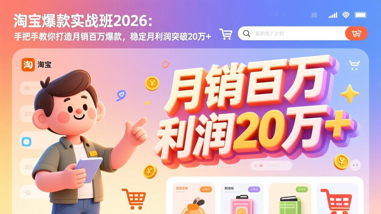 淘宝爆款实战班-2026年2月更新：手把手教你打造月销百万爆款，稳定月利润突破20万+-藏宝阁