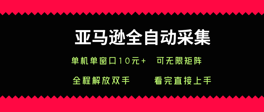 亚马逊全自动采集，单机单窗口一天10+，可无限矩阵去做【揭秘】-藏宝阁