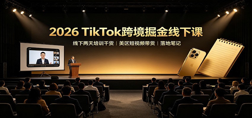 2026 TikTok跨境掘金线下课：线下两天培训干货，美区短视频带货落地笔记-藏宝阁