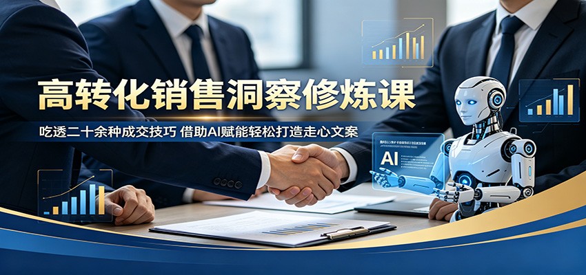 高转化销售洞察修炼课：吃透二十余种成交技巧，借助AI赋能轻松打造走心文案-藏宝阁