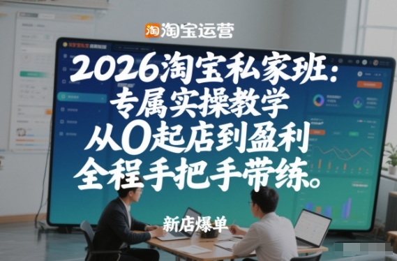 2026淘宝私家班：专属实操教学，从0起店到盈利，全程手把手带练-藏宝阁