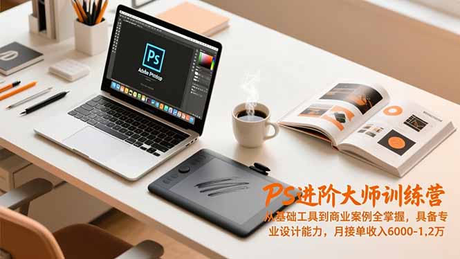 PS进阶大师训练营，从基础工具到商业案例全掌握，具备专业设计能力，月接单收入6000-1.2万-藏宝阁