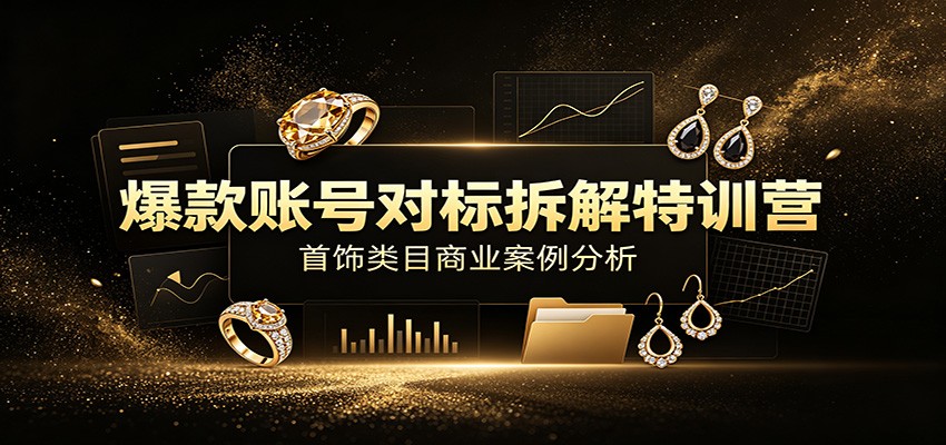 爆款账号对标拆解特训营：首饰类目商业案例分析，配套完整资料内容-藏宝阁