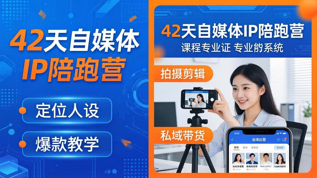 42天自媒体IP陪跑营-26年4月19更新：定位人设爆款全教学，拍摄剪辑私域带货一站式落地-藏宝阁