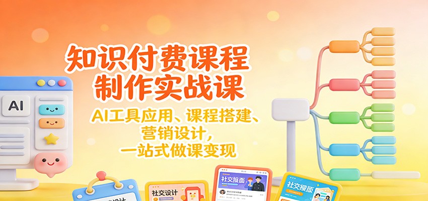 知识付费课程制作实战课：AI工具应用 、课程搭建、营销设计，一站式做课变现-藏宝阁