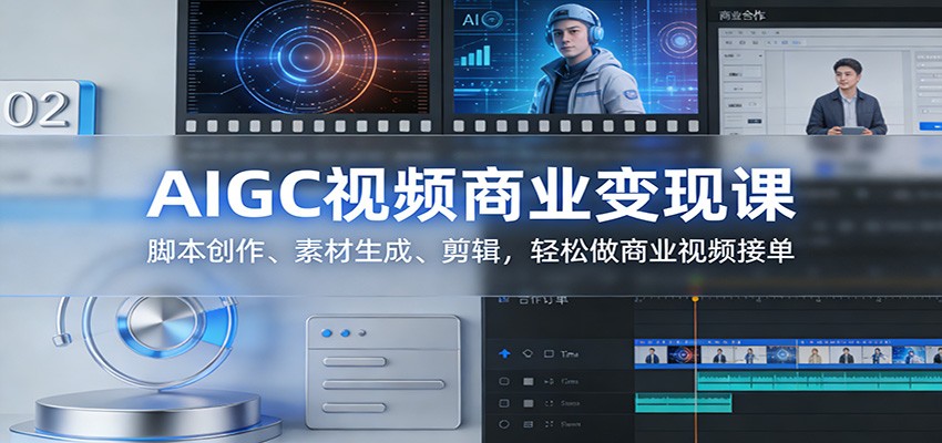 AIGC视频商业变现课：脚本创作、素材生成、剪辑，轻松做商业视频接单-藏宝阁