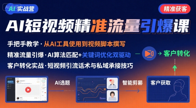 AI+短视频引爆精准客户实战营，手把手教你引爆Ai短视频精准流量-藏宝阁