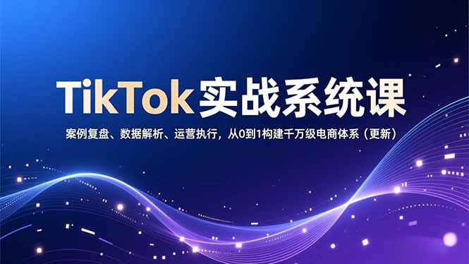 TikTok实战系统课，案例复盘、数据解析、运营执行，从0到1构建千万级电商体系(更新-藏宝阁