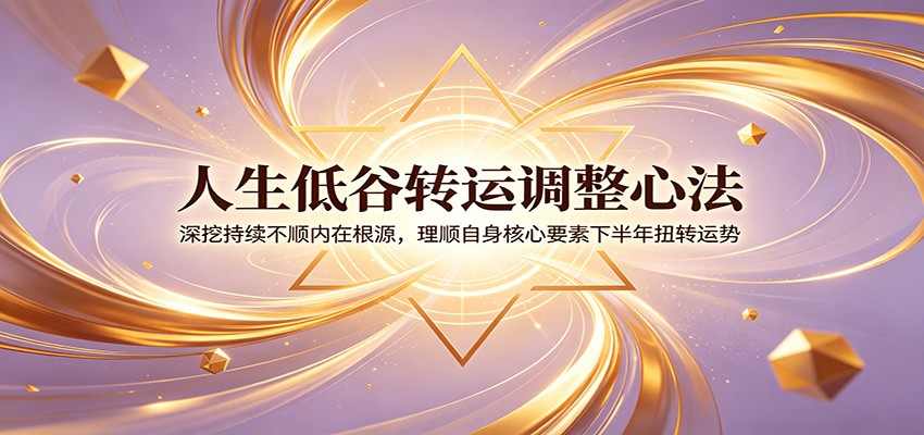 人生低谷转运调整心法：深挖持续不顺内在根源，理顺自身核心要素下半年扭转运势-藏宝阁