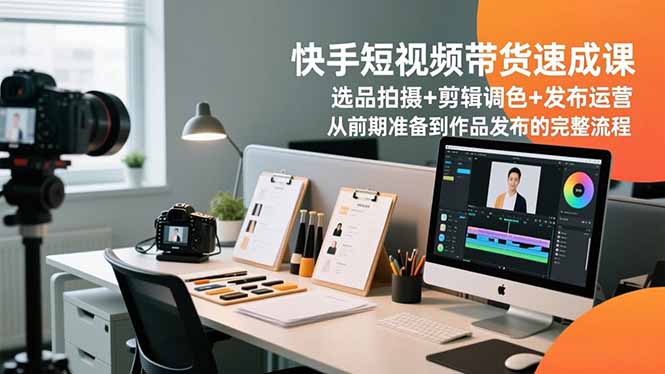 快手短视频带货速成课，选品拍摄+剪辑调色+发布运营，从前期准备到作品发布的完整流程-藏宝阁