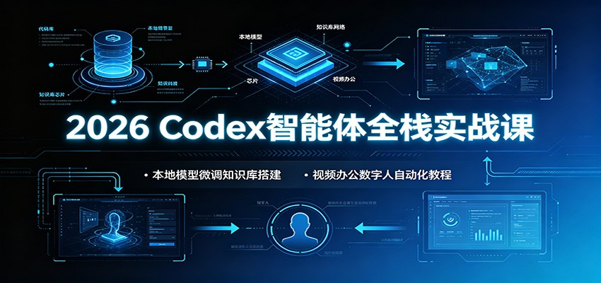 2026 Codex智能体全栈实战课：本地模型微调知识库搭建，视频办公数字人自动化教程-藏宝阁