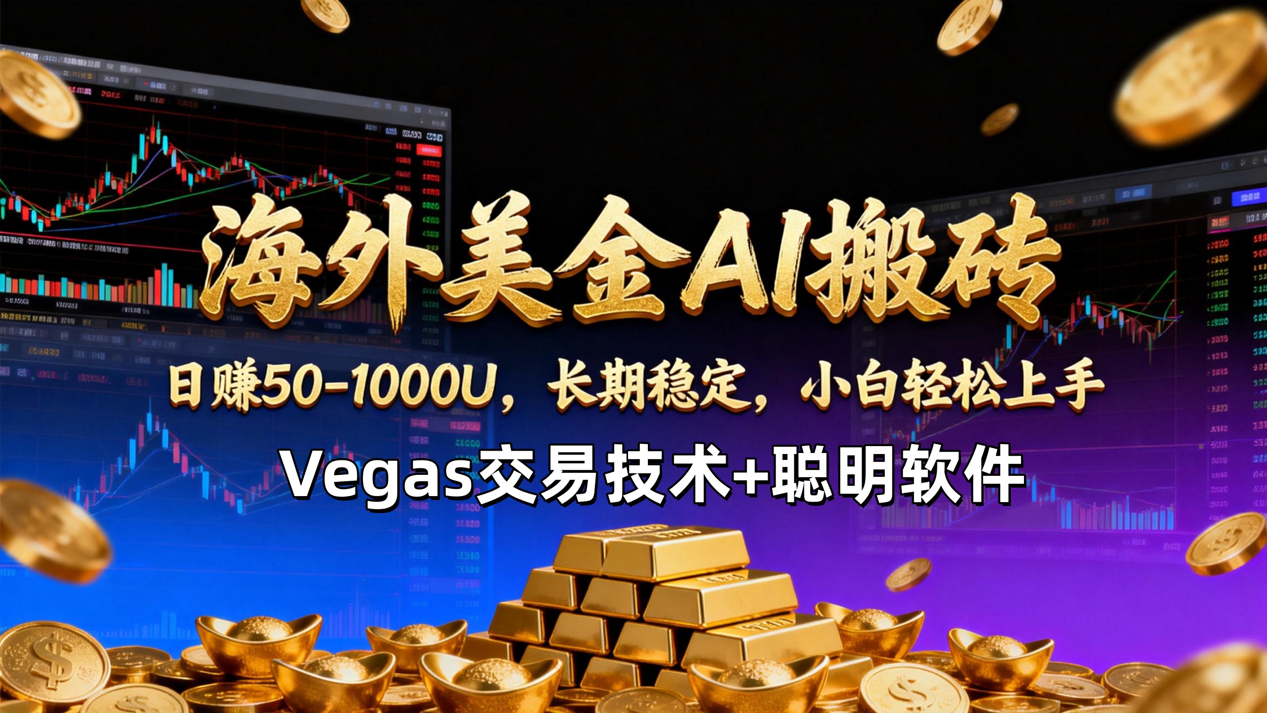 【海外美金AI搬砖】Vegas交易技术+聪明软件，日赚50-1000U，长期稳定，小白轻松上手。-藏宝阁