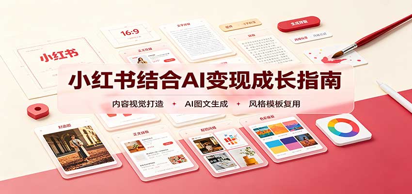 小红书结合AI变现成长指南：账号精准定位，内容视觉打造，搭建可复制流量获客体系-藏宝阁