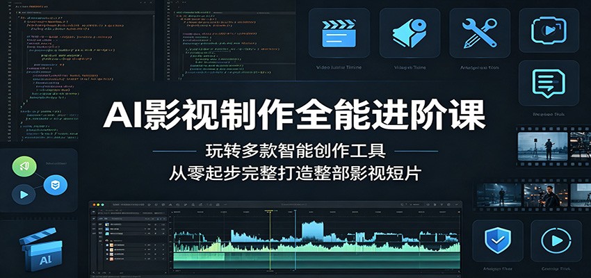 AI影视制作全能进阶课：玩转多款智能创作工具，从零起步完整打造整部影视短片-藏宝阁