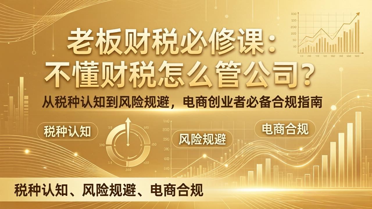 老板财税必修课：不懂财税怎么管公司？从税种认知到风险规避，电商创业者必备合规指南-藏宝阁