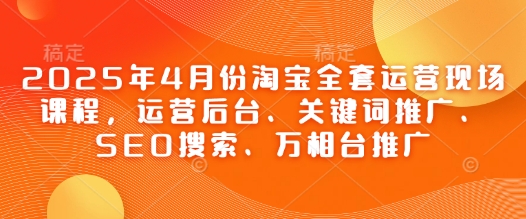 2025年4月份淘宝全套运营现场课程，运营后台、关键词推广、SEO搜索、万相台推广-藏宝阁