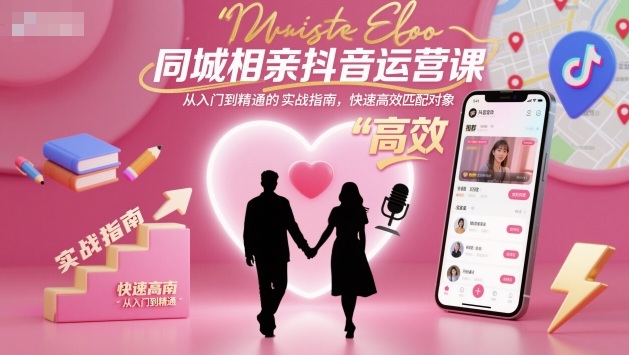 同城相亲抖音运营课，从入门到精通的实战指南，快速高效匹配对象-藏宝阁