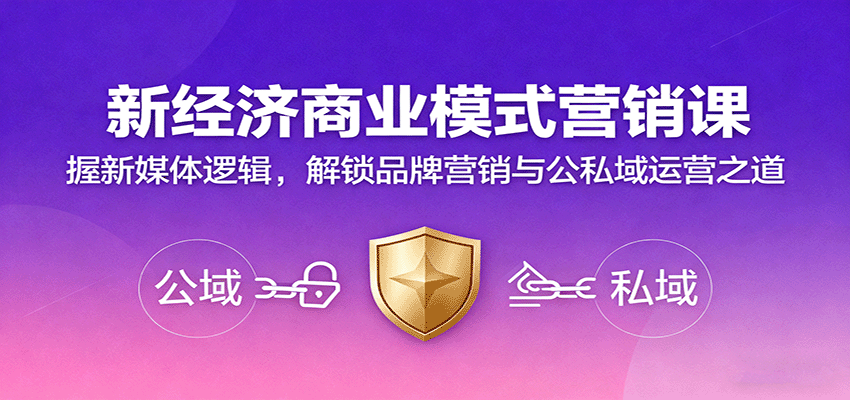 新经济商业模式营销课，握新媒体逻辑，解锁品牌营销与公私域运营之道-藏宝阁