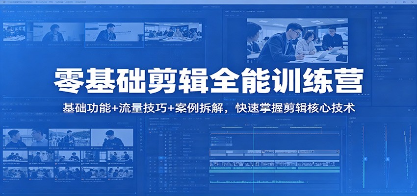 零基础剪辑全能训练营：基础功能+流量技巧+案例拆解，快速掌握剪辑核心技术-藏宝阁