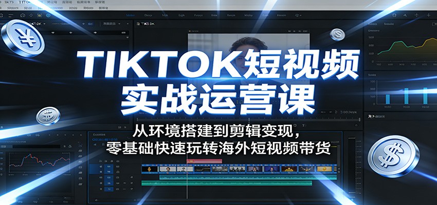 TIKTOK短视频实战运营课：从环境搭建到剪辑变现，零基础快速玩转海外短视频带货-藏宝阁