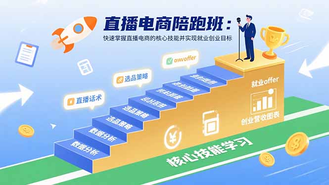 直播电商陪跑班：快速掌握直播电商的核心技能并实现就业/创业目标-藏宝阁