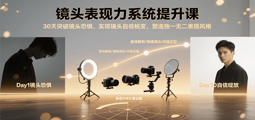 镜头表现力系统提升课，30天突破镜头恐惧实现自信蜕变，塑造独一无二表现风格-藏宝阁