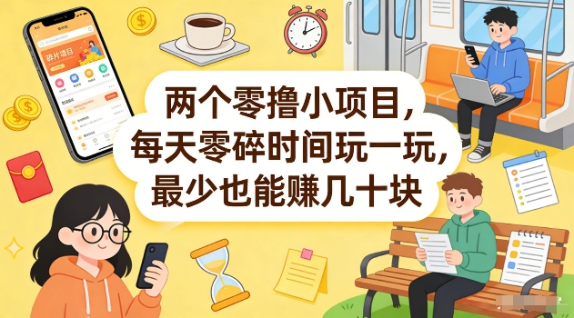 两个零撸小项目，每天零碎时间玩一玩，最少也能賺几十米【揭秘】-藏宝阁